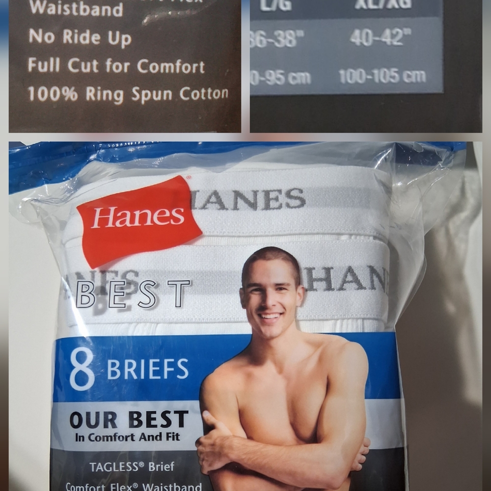 Hanes Men's White Briefs - 8 Pack